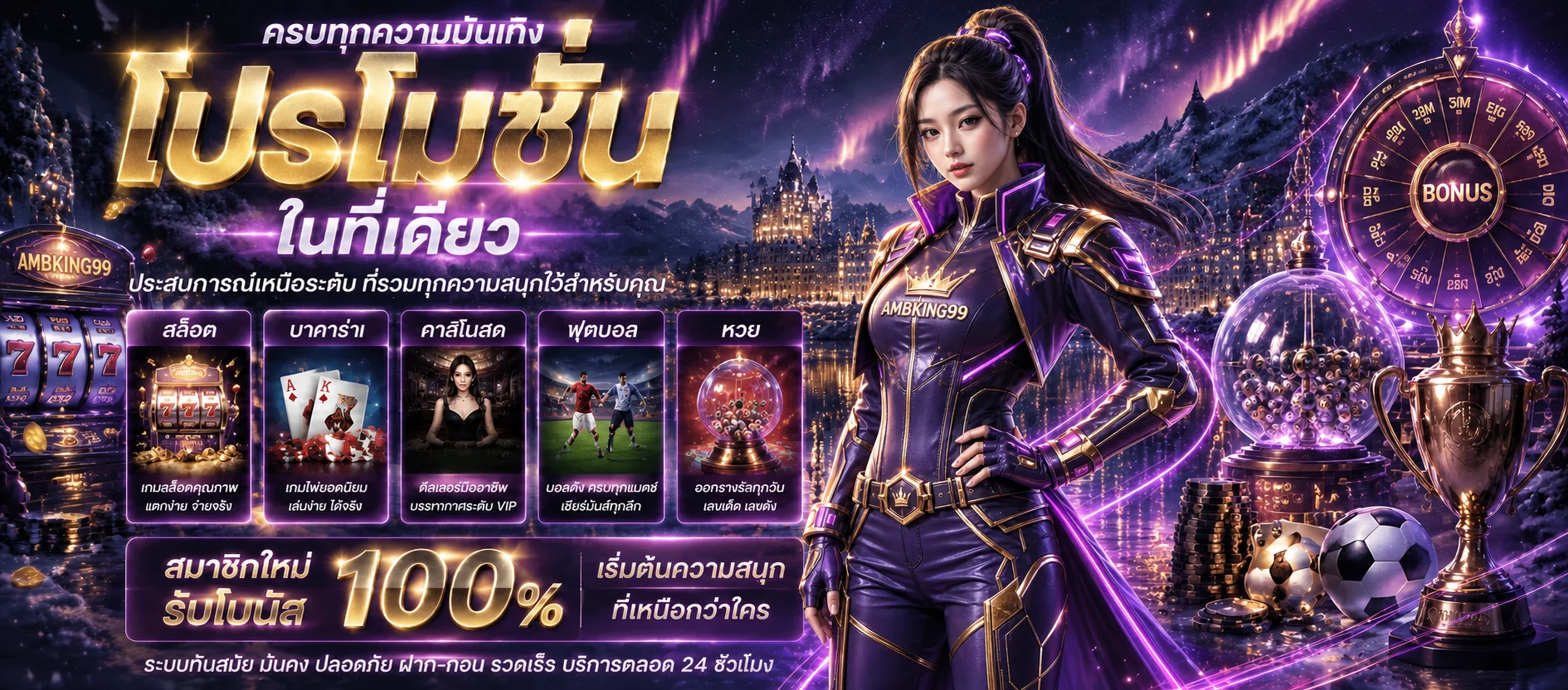 ภาพรวมบริการ AMBKING99 สล็อต คาสิโน และกีฬา